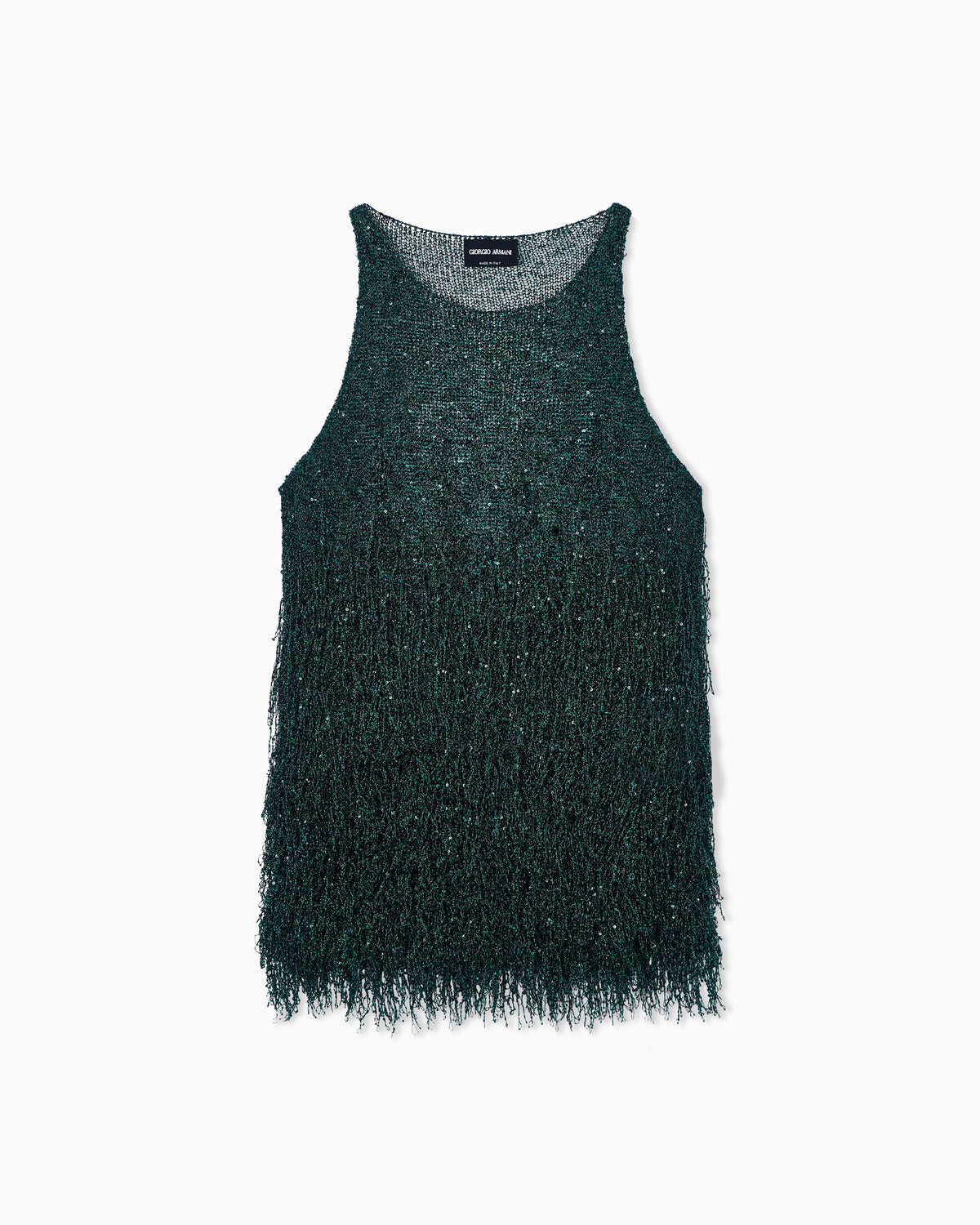 Lurex jersey top with fringes