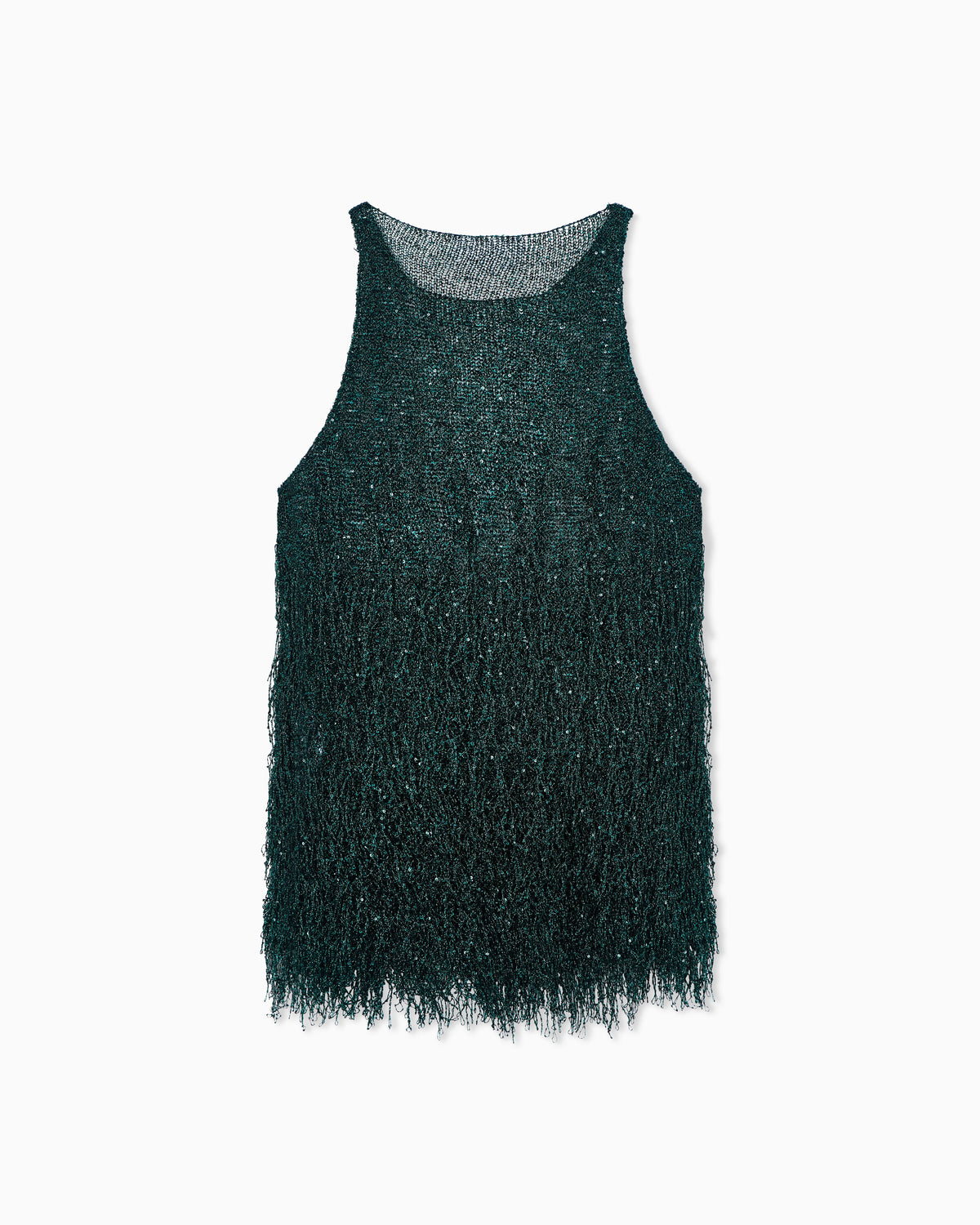 Lurex jersey top with fringes