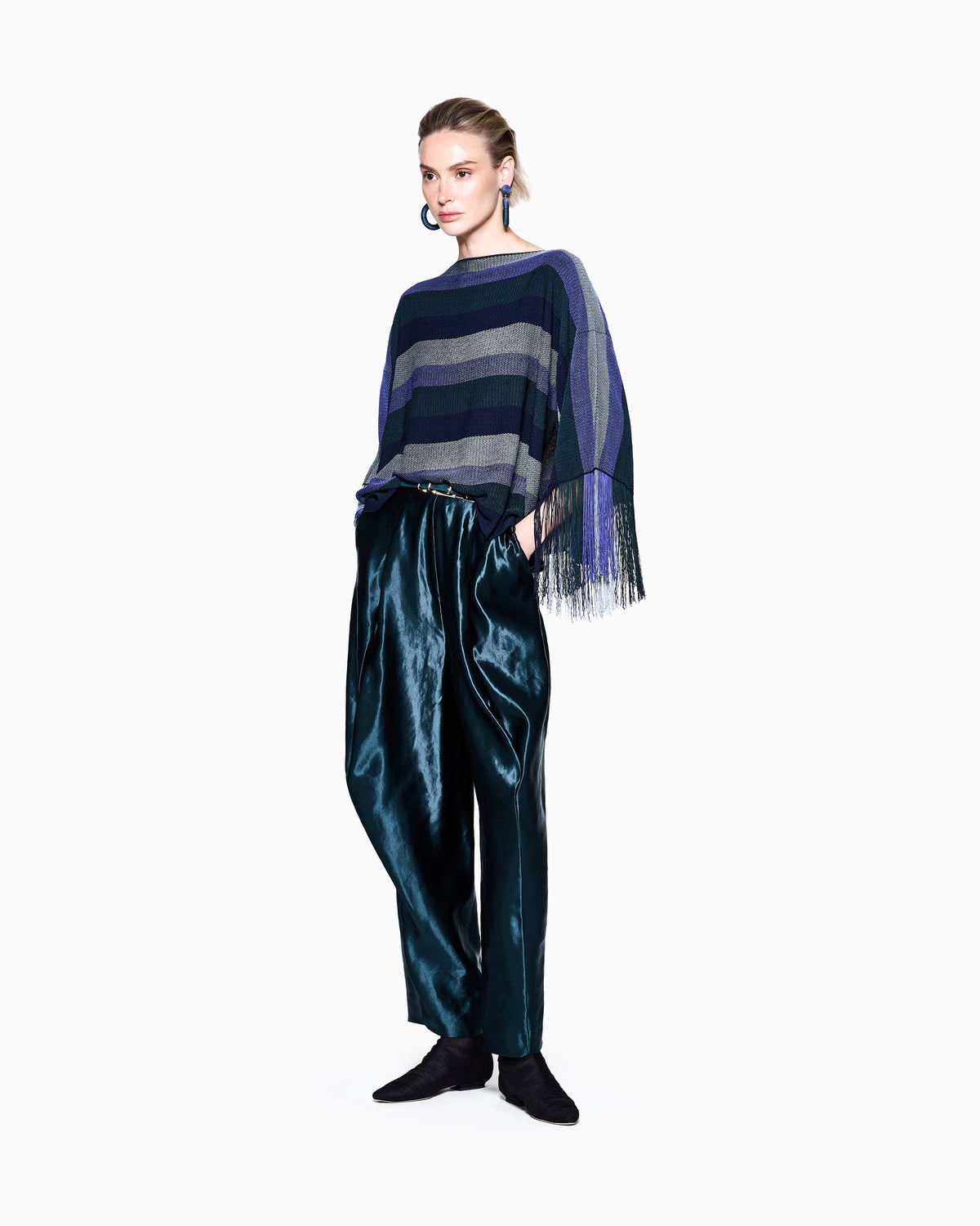 viscose jumper with fringes