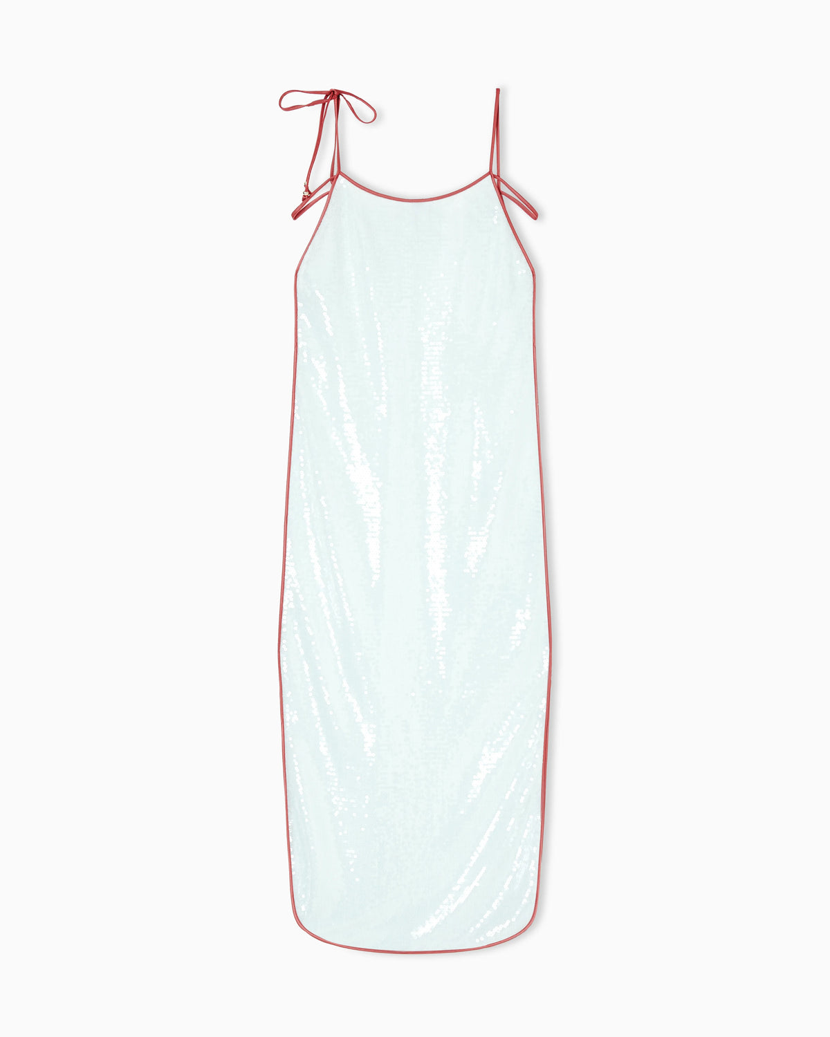 silk and cotton midi dress with sequins