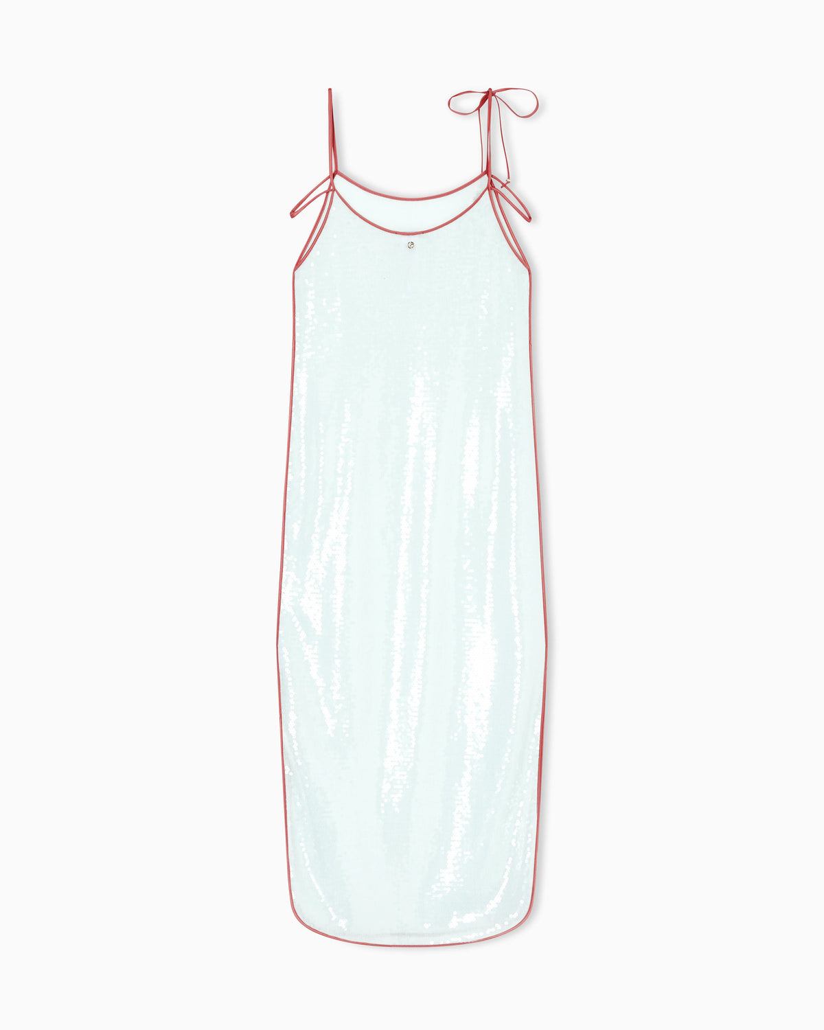 silk and cotton midi dress with sequins
