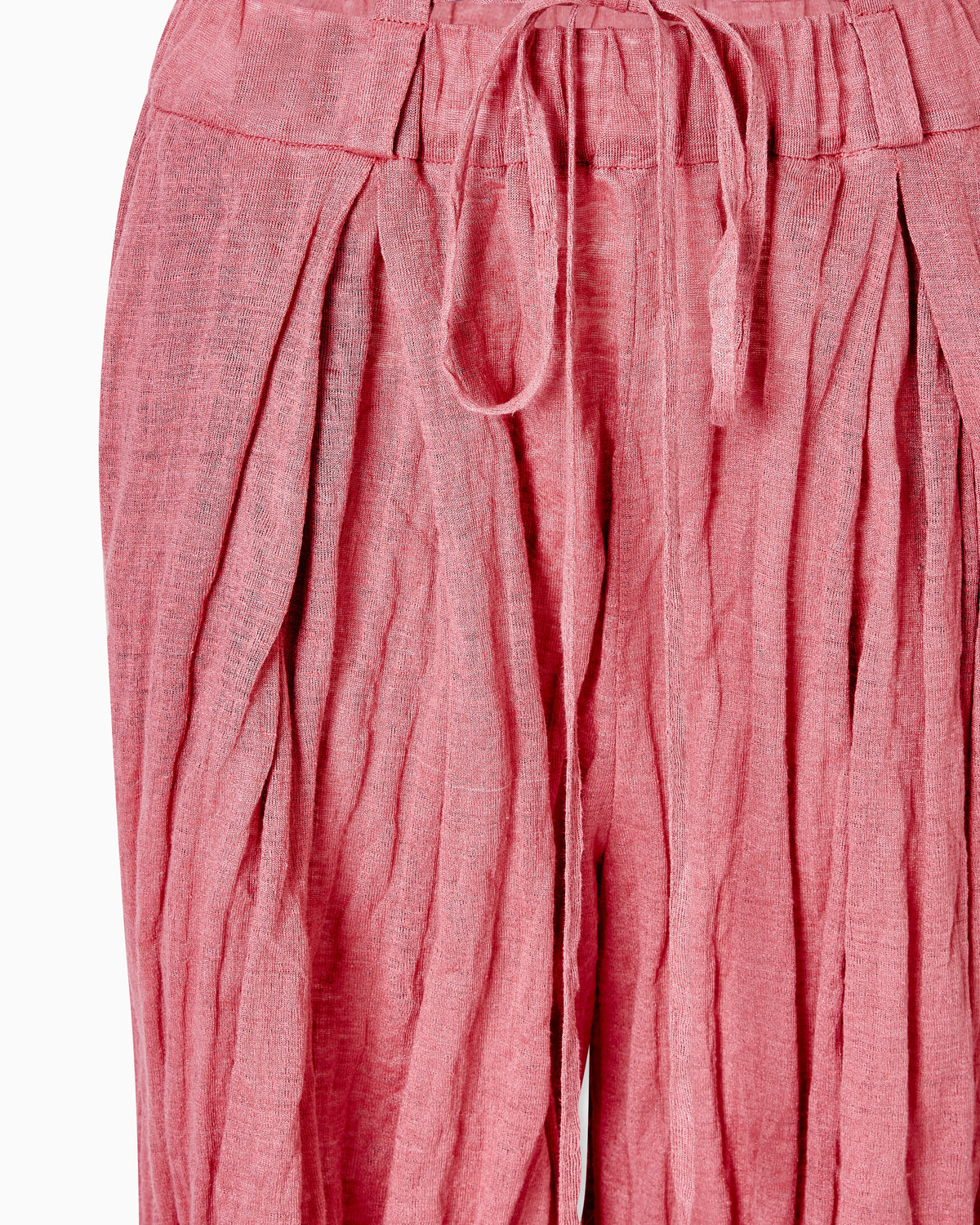 Crushed-effect linen jersey trousers