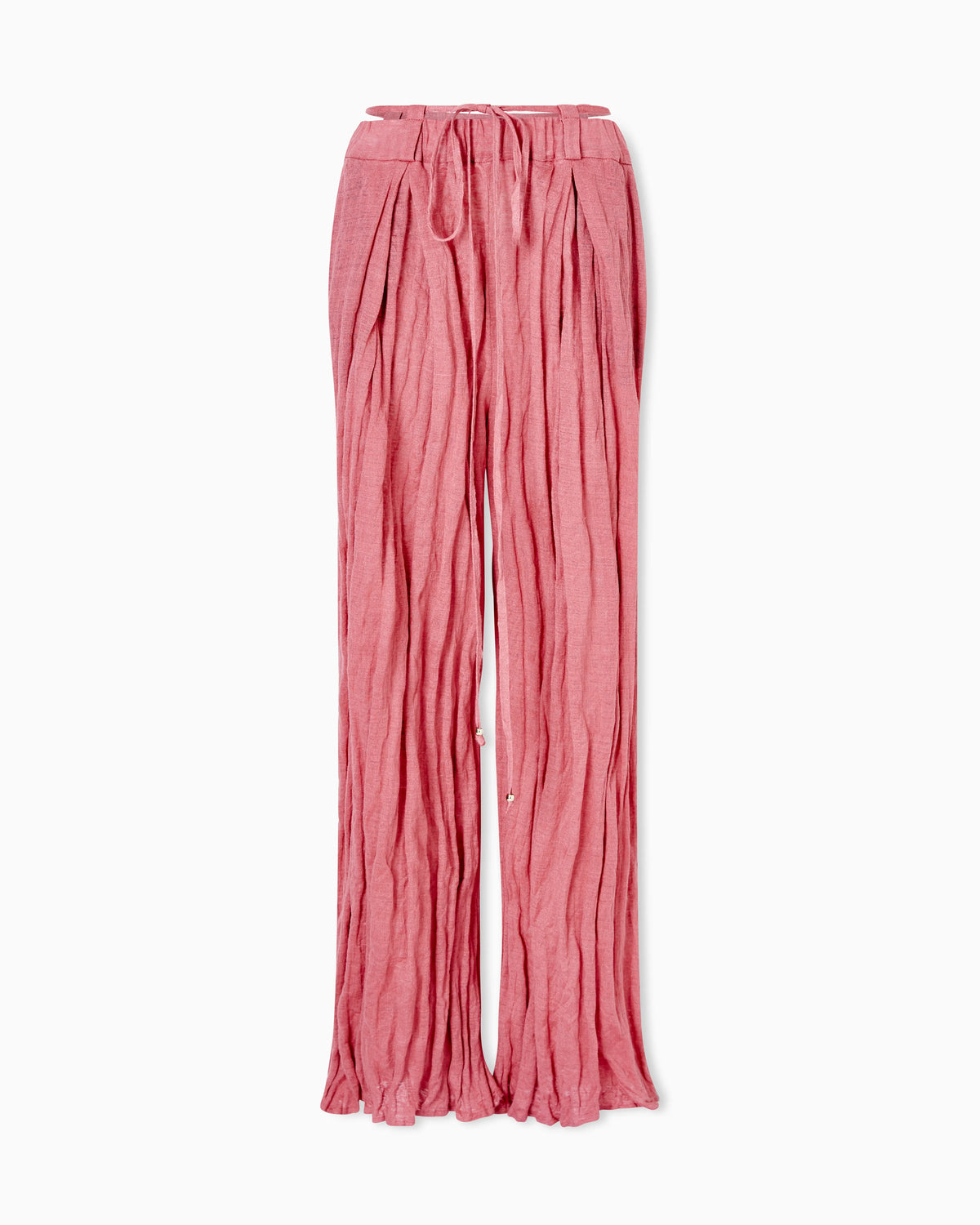 Crushed-effect linen jersey trousers