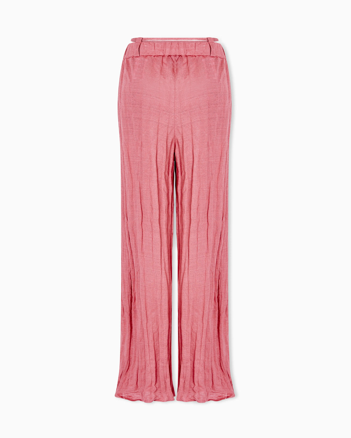 Crushed-effect linen jersey trousers