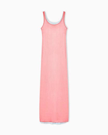 long jersey dress with a knit effect