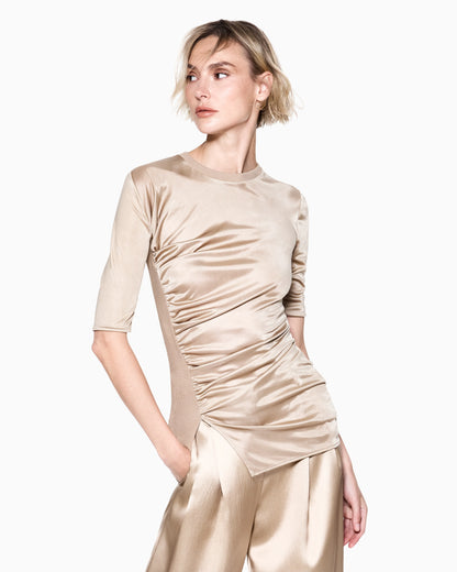Shiny viscose jersey jumper