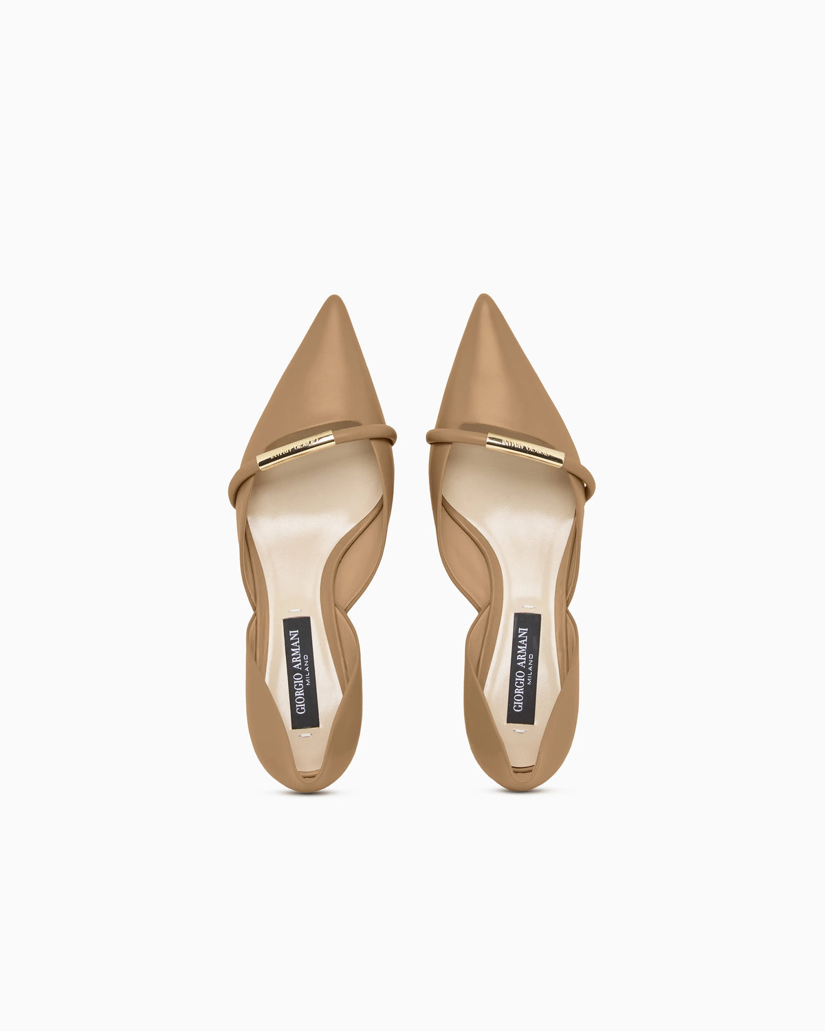 Pointed Toe Leather Pumps with Strap and Low Heel