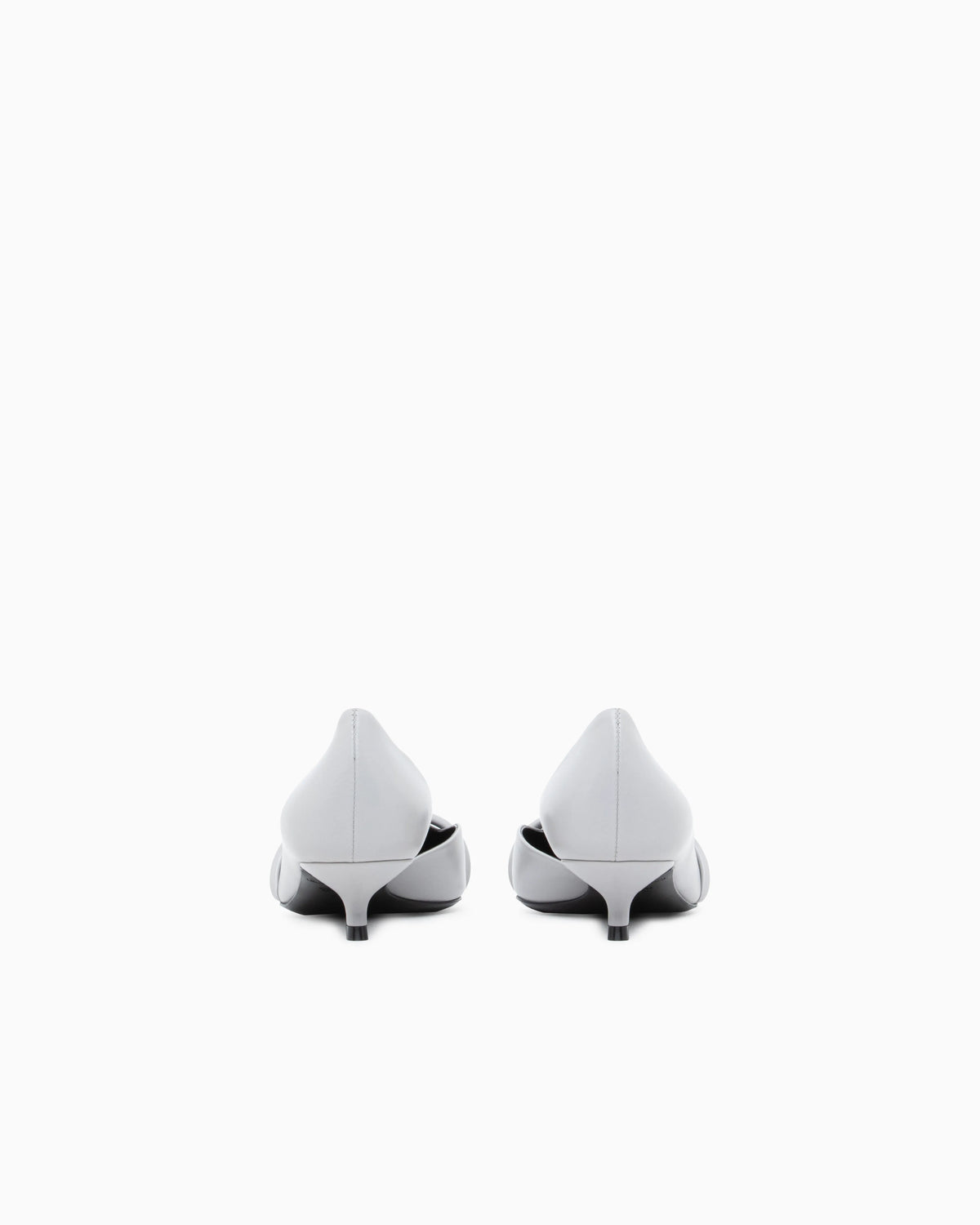 Pointed Toe Leather Pumps with Strap and Low Heel