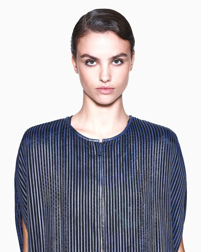 Nappa leather cape with fringes