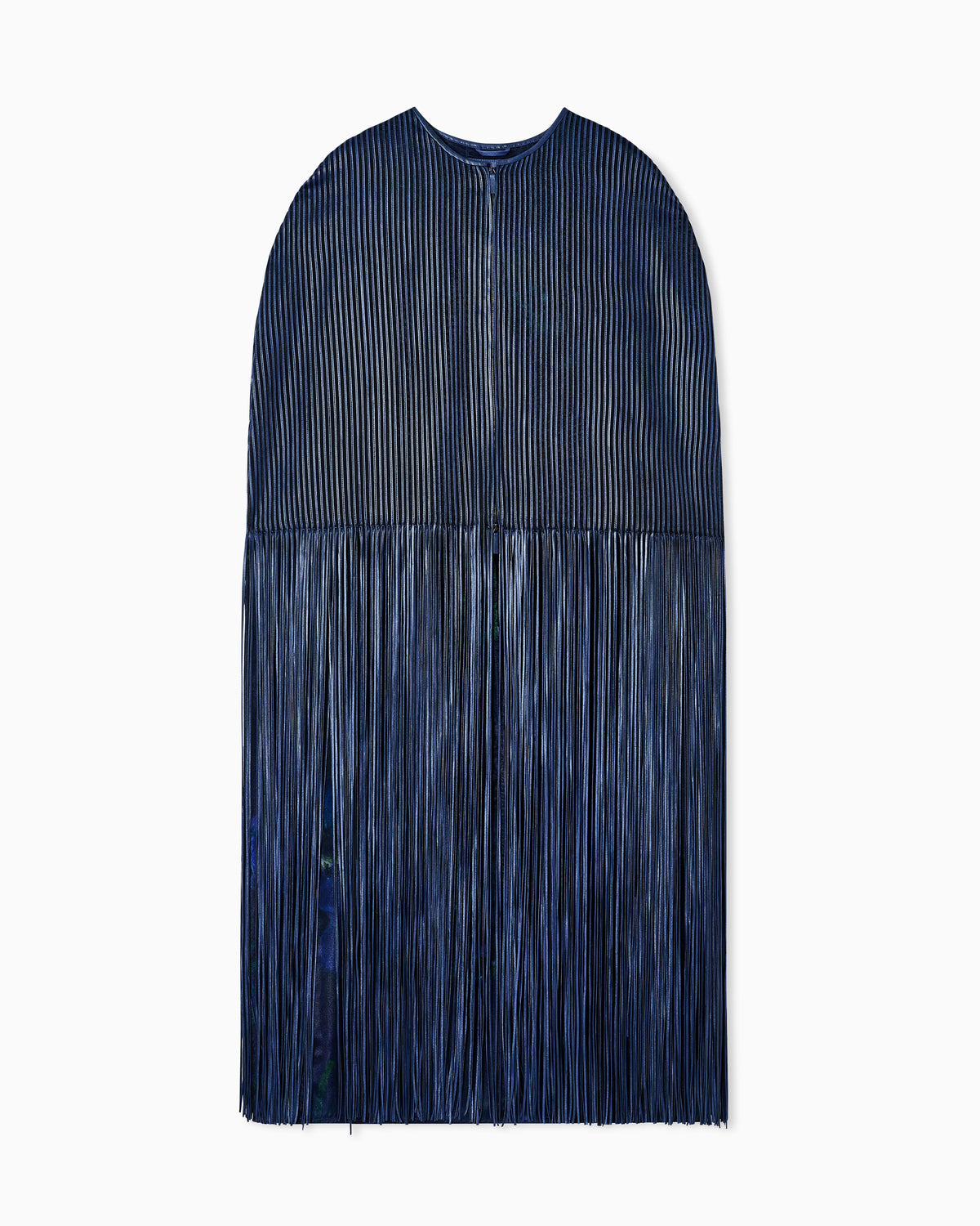 Nappa leather cape with fringes