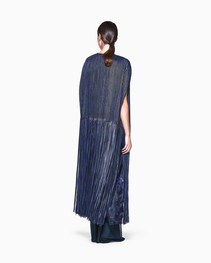 Nappa leather cape with fringes