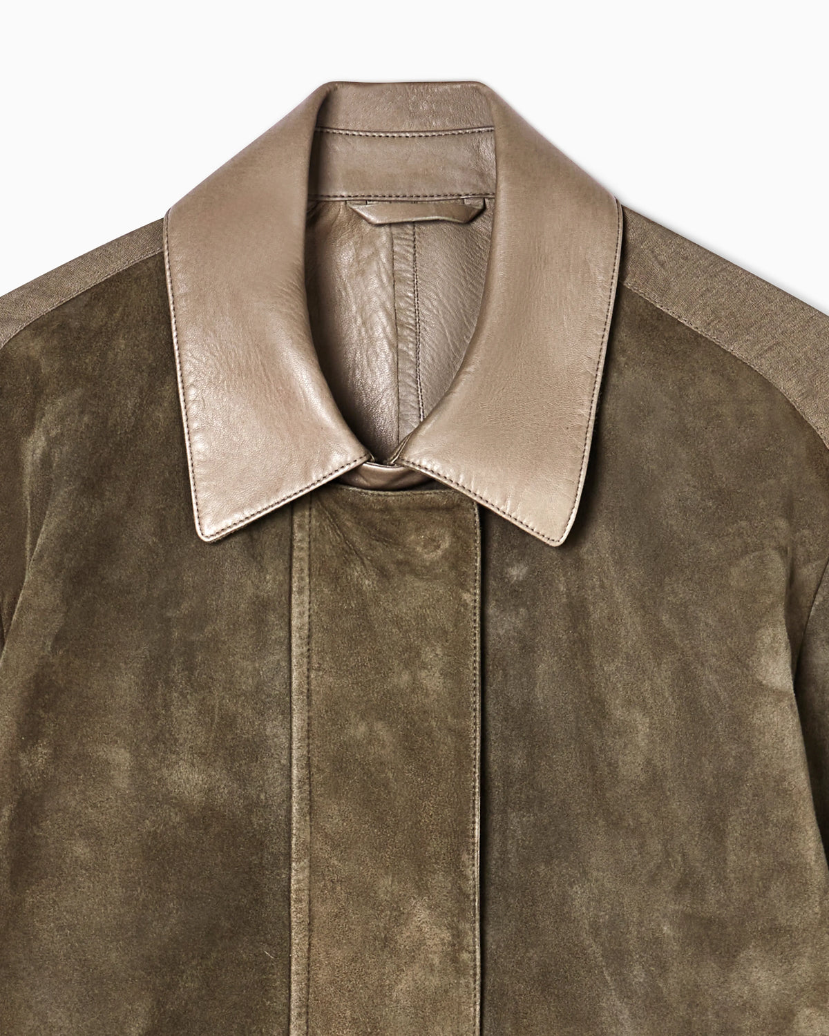 Lambskin suede and linen oversized blouson
