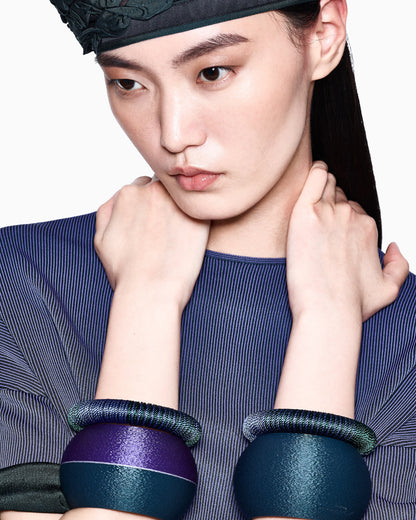 ribbed viscose crew-neck jumper