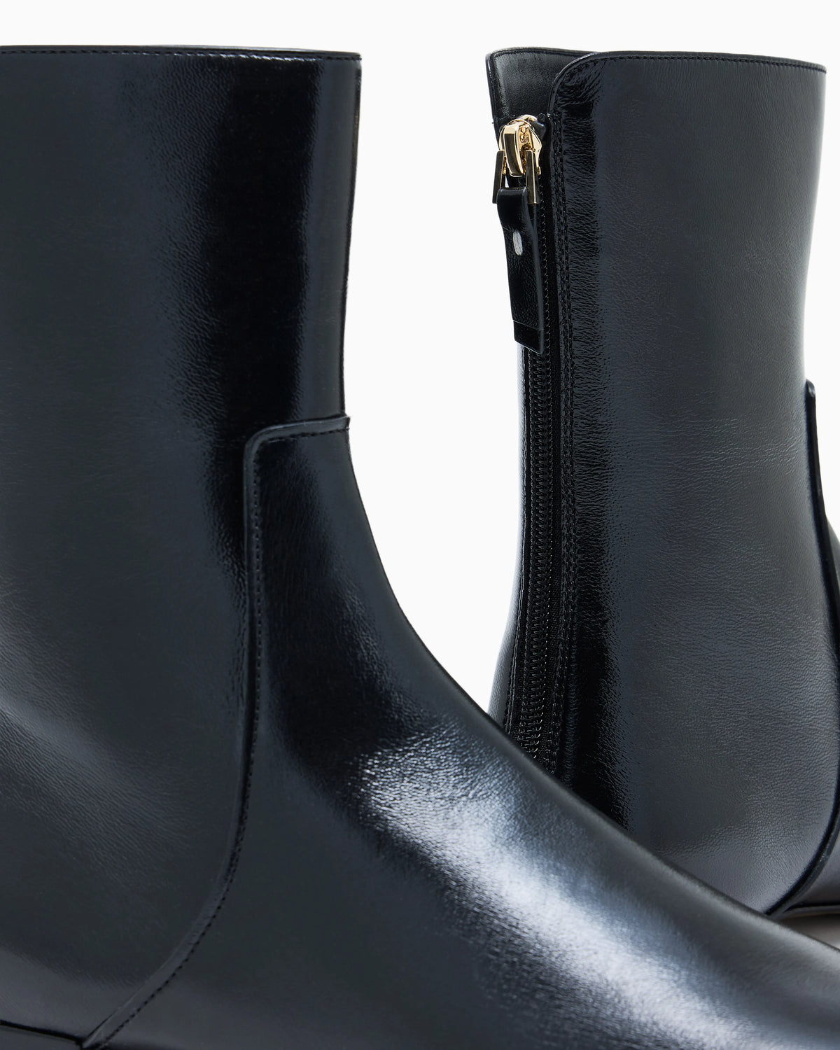 Patent-leather ankle boots