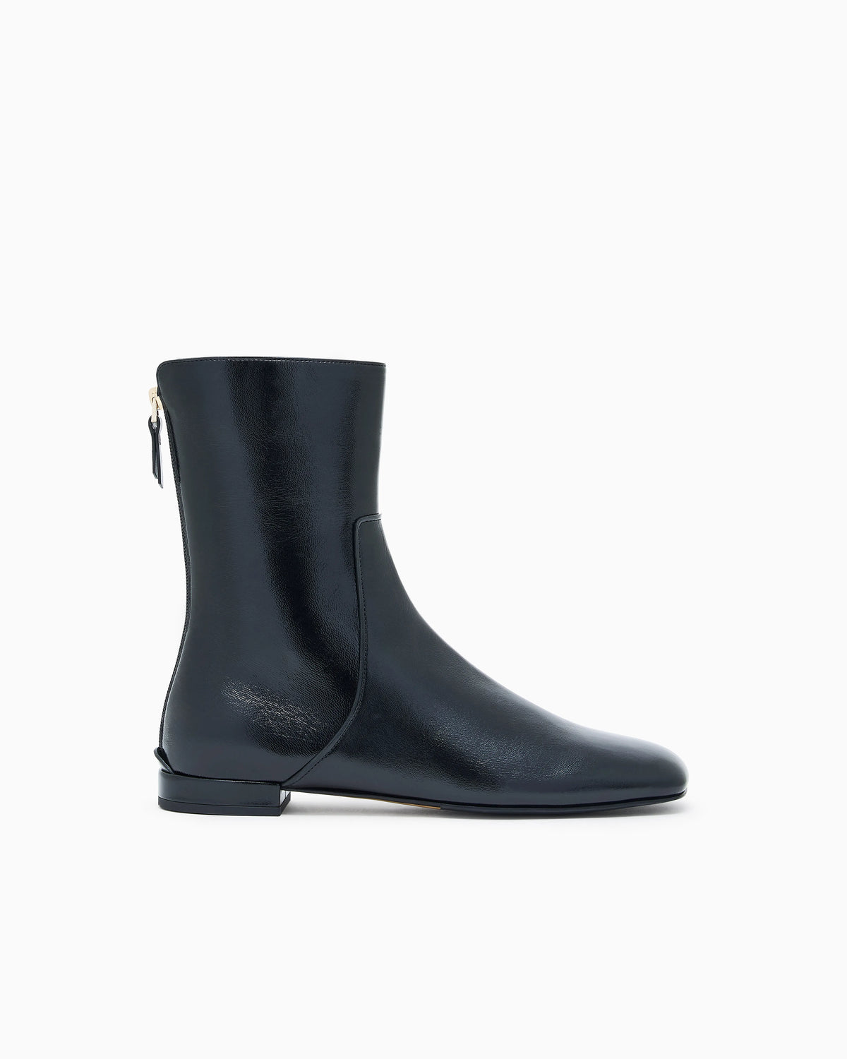 Patent-leather ankle boots