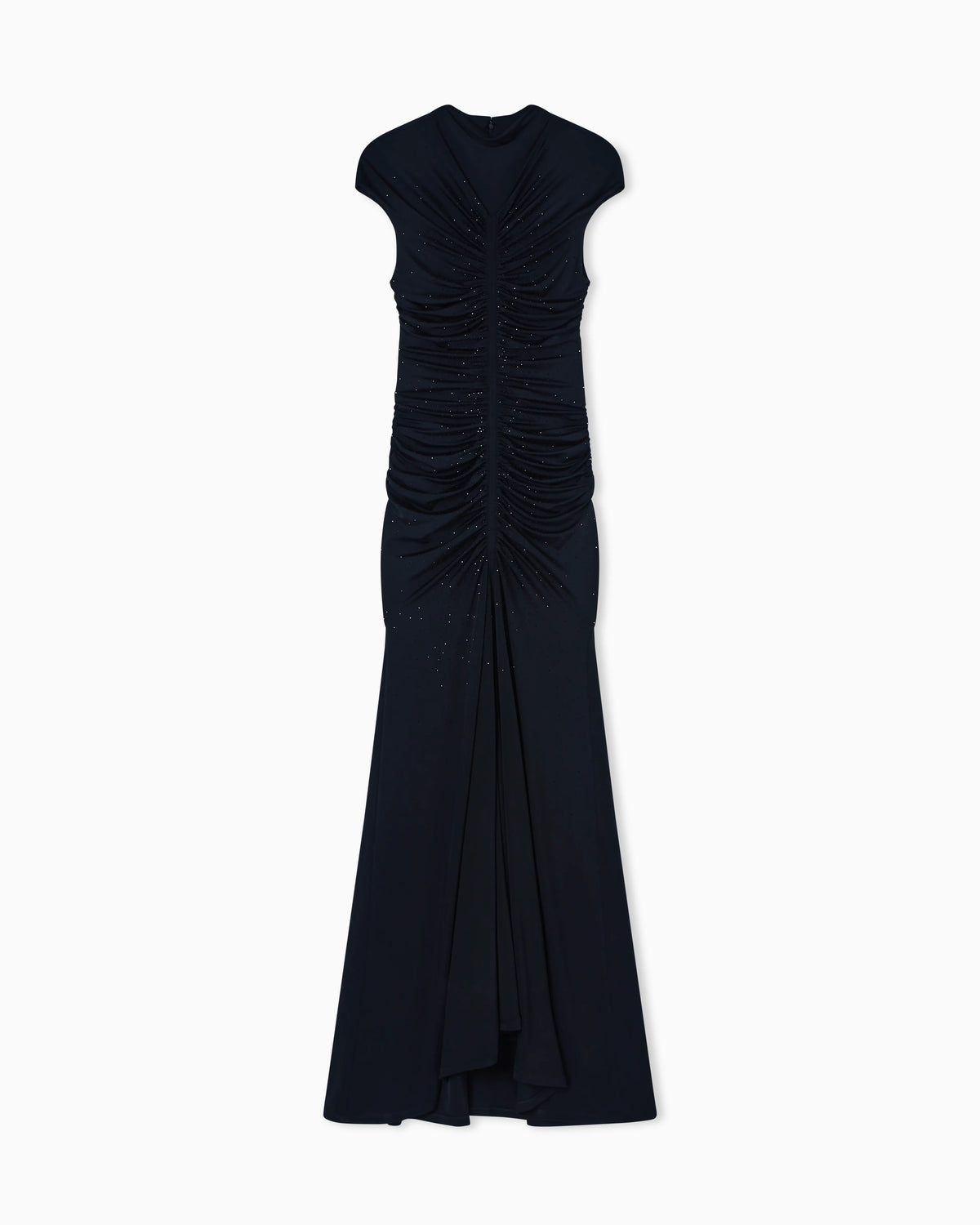 long dress in viscose jersey with rhinestones