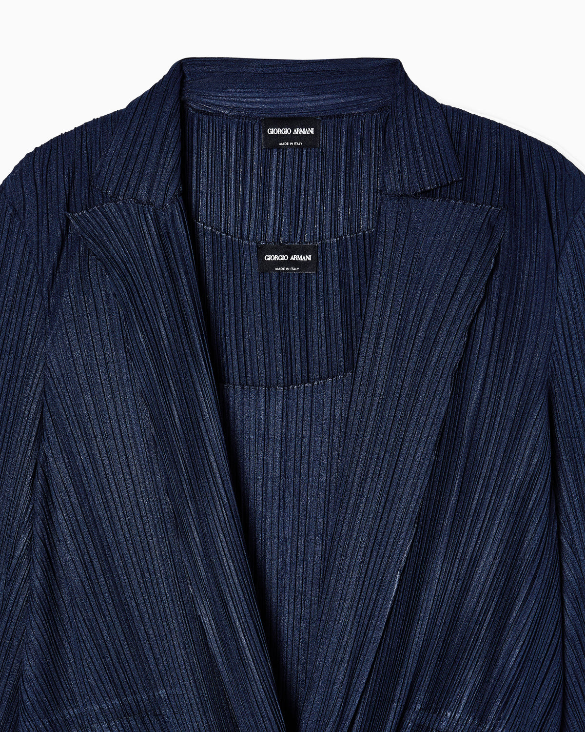 Pleated jersey twin-set