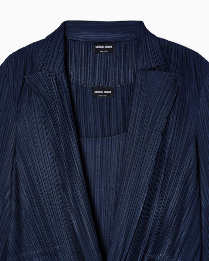 Pleated jersey twin-set