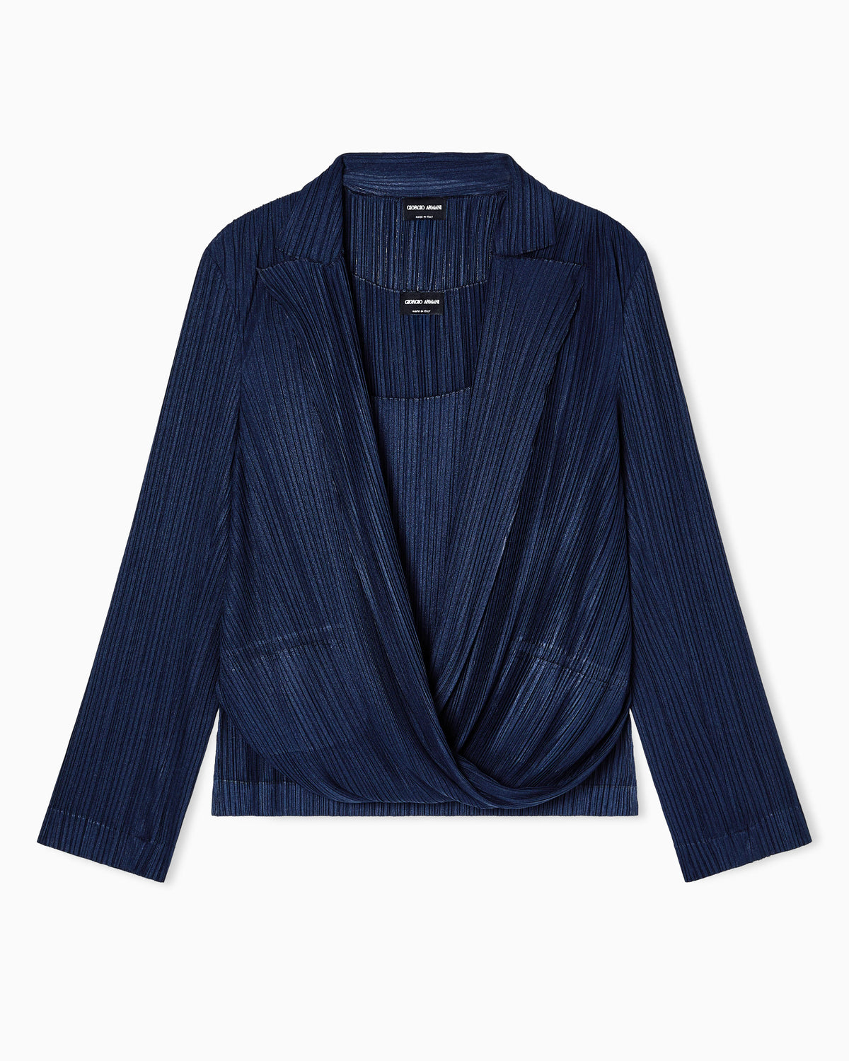 Pleated jersey twin-set