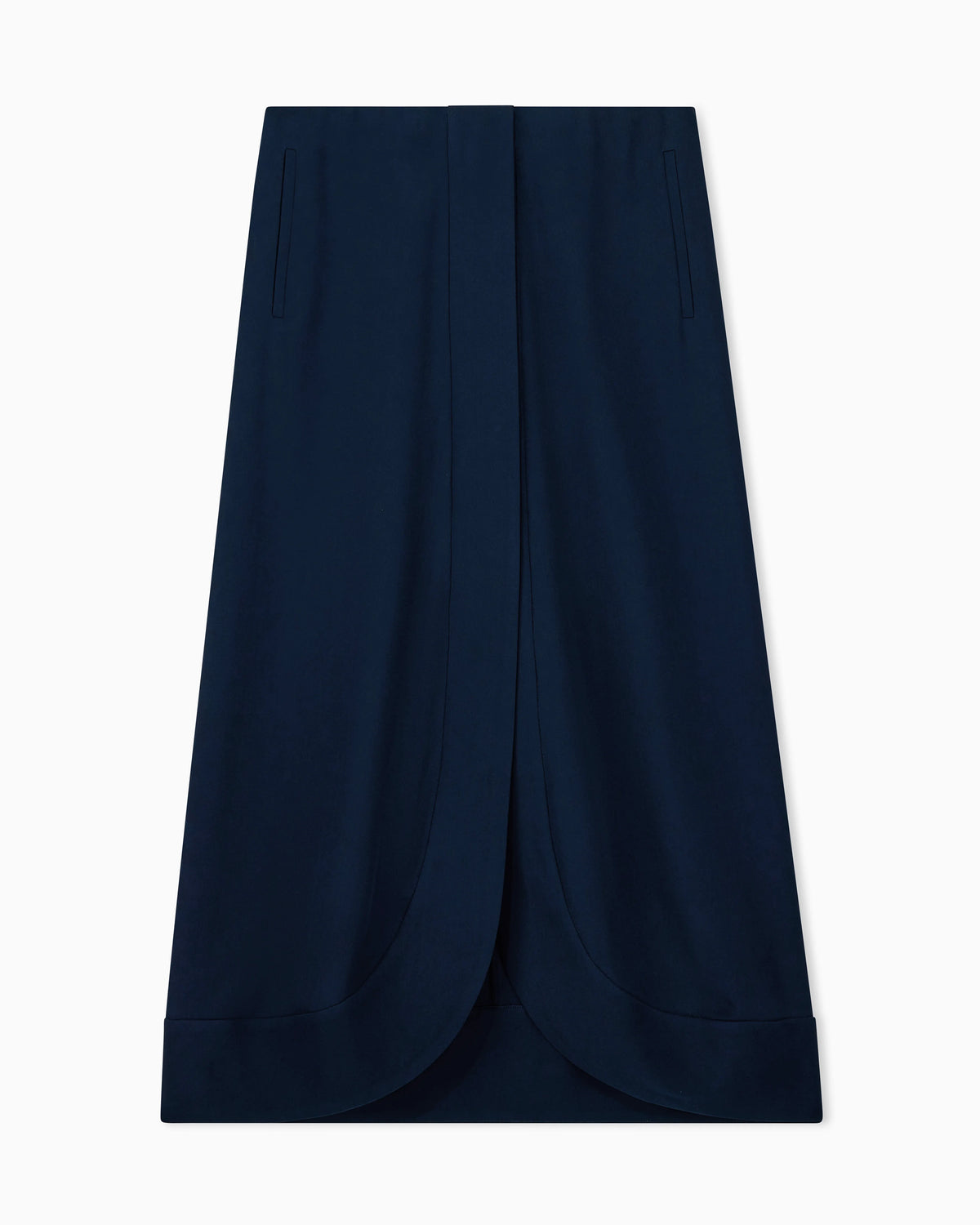 Skirt in triple silk georgette with front slit