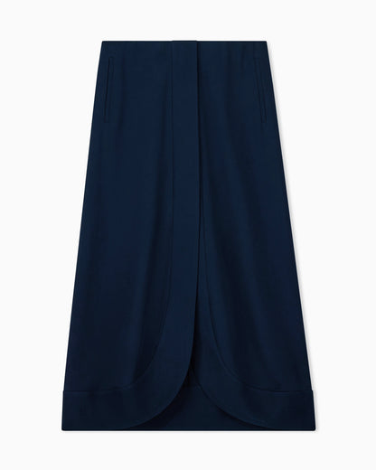 Skirt in triple silk georgette with front slit