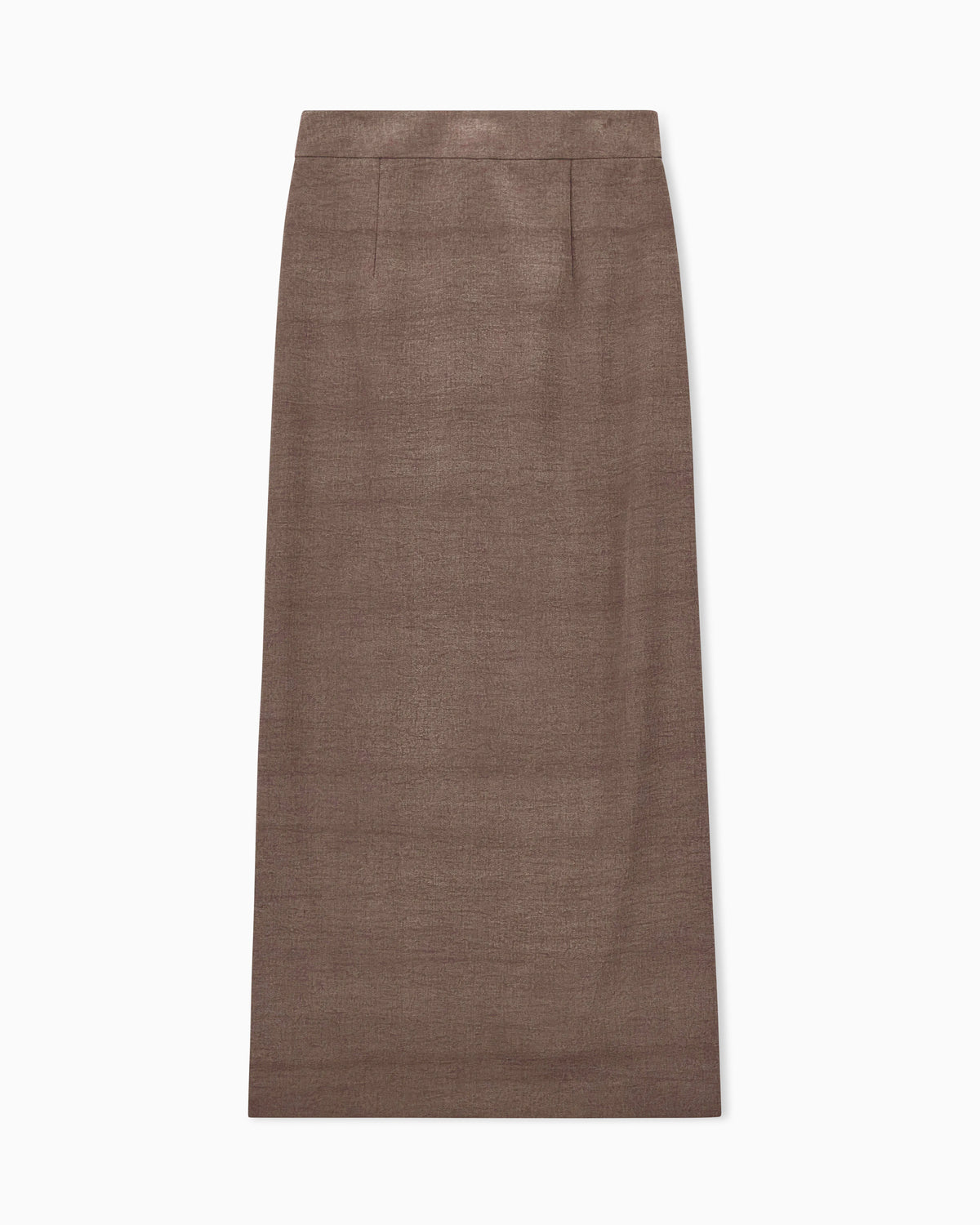 Long wrap skirt in washed silk and wool with a patch pocket