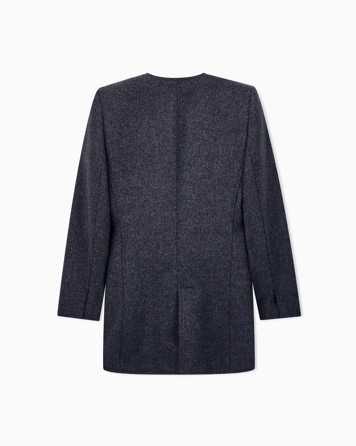 Blazer in wool flannel with side knot closure