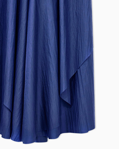Trouser skirt multilayer regular fit in crinkled nylon