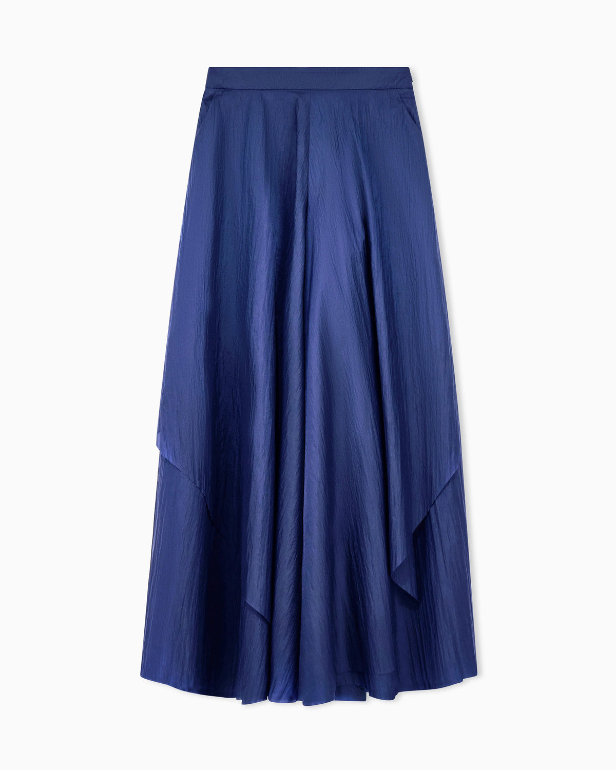 Trouser skirt multilayer regular fit in crinkled nylon