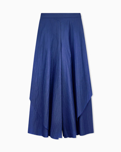 Trouser skirt multilayer regular fit in crinkled nylon