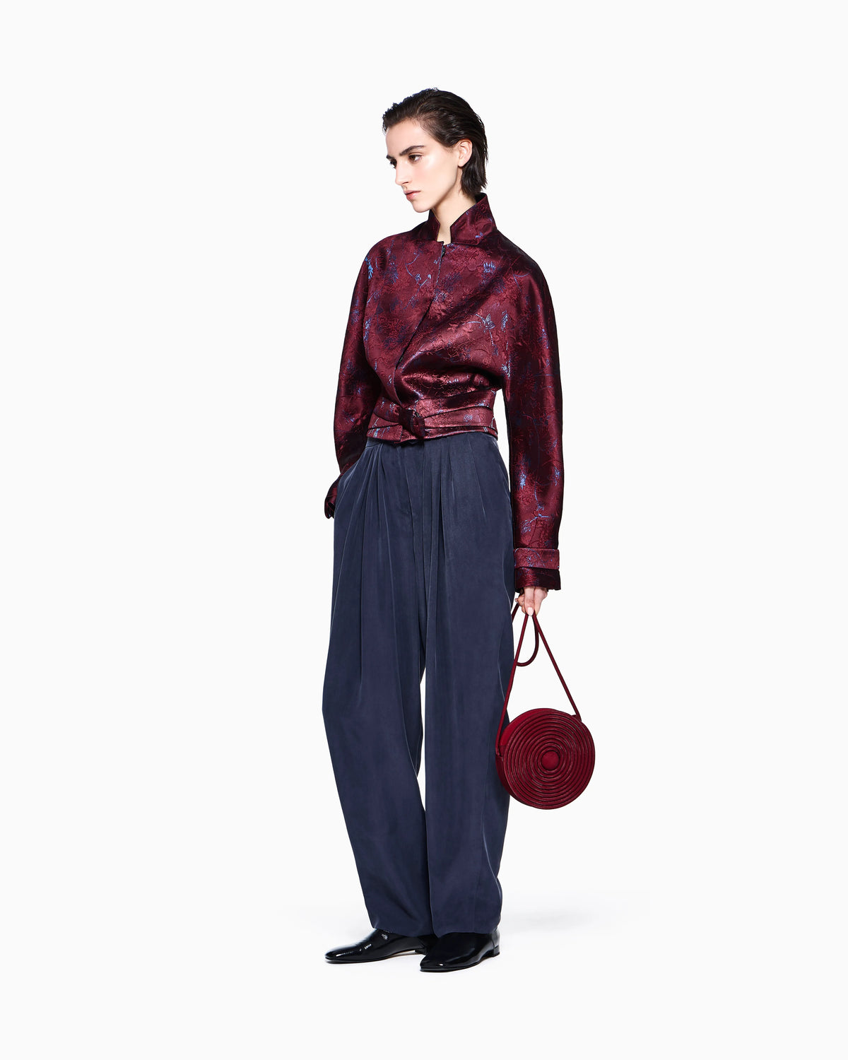 Trouser regular fit in heavy washed silk