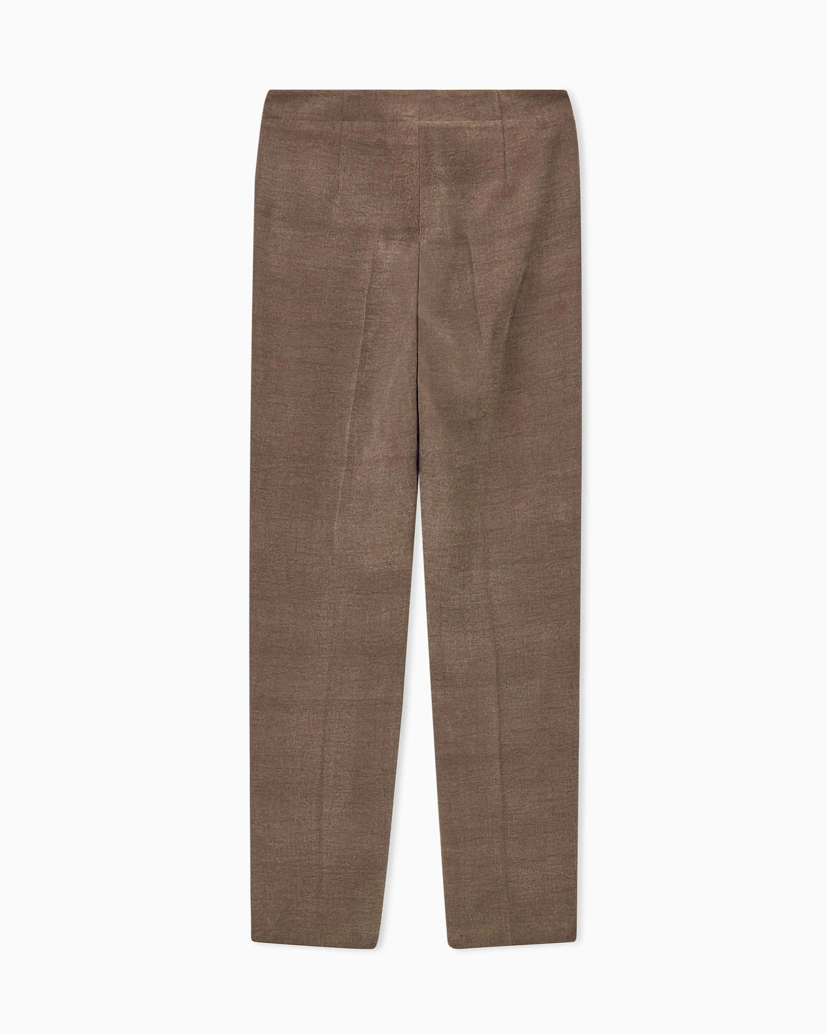 Straight trousers in washed silk and virgin wool