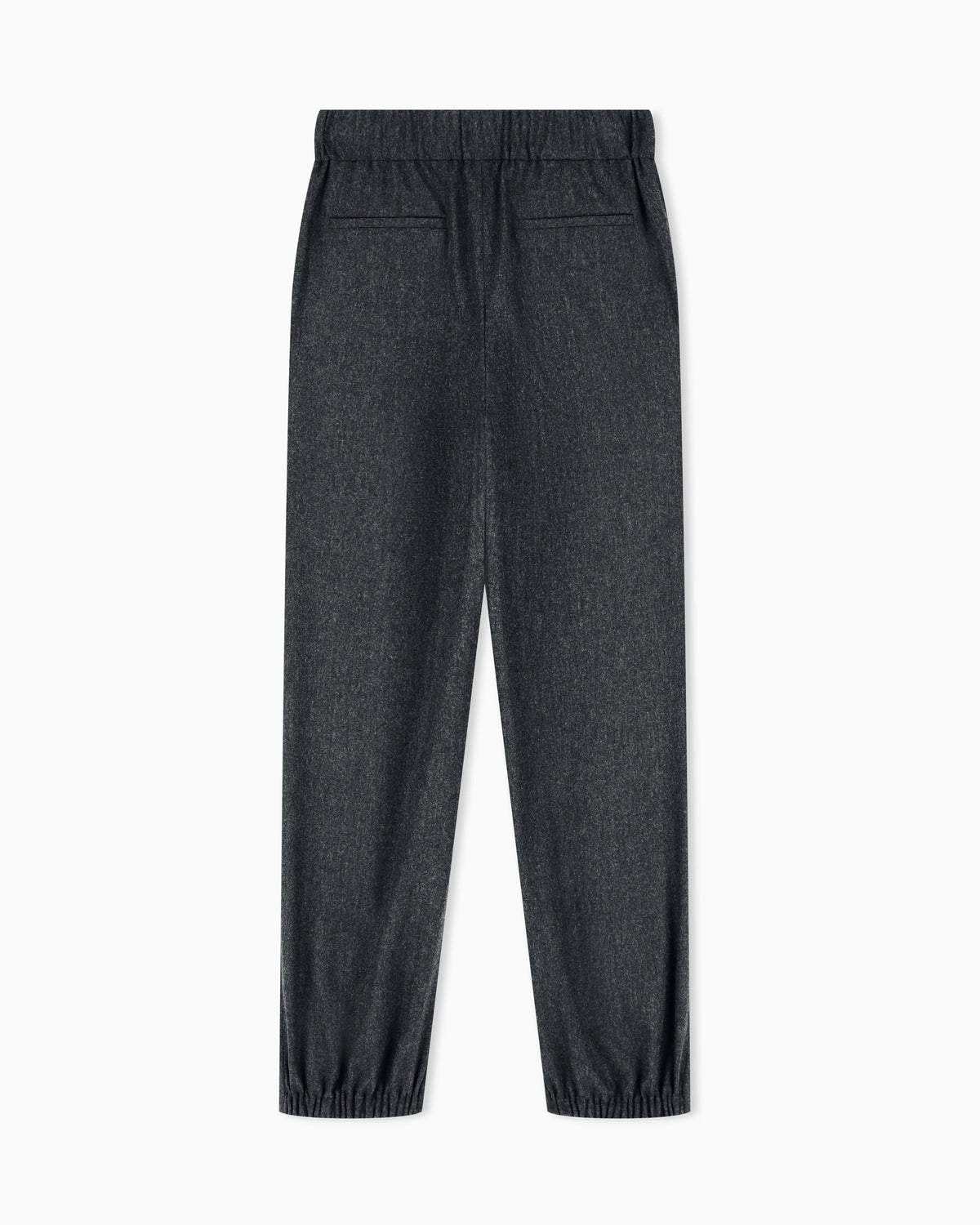Regular fit pull-on trousers in wool and cashmere flannel