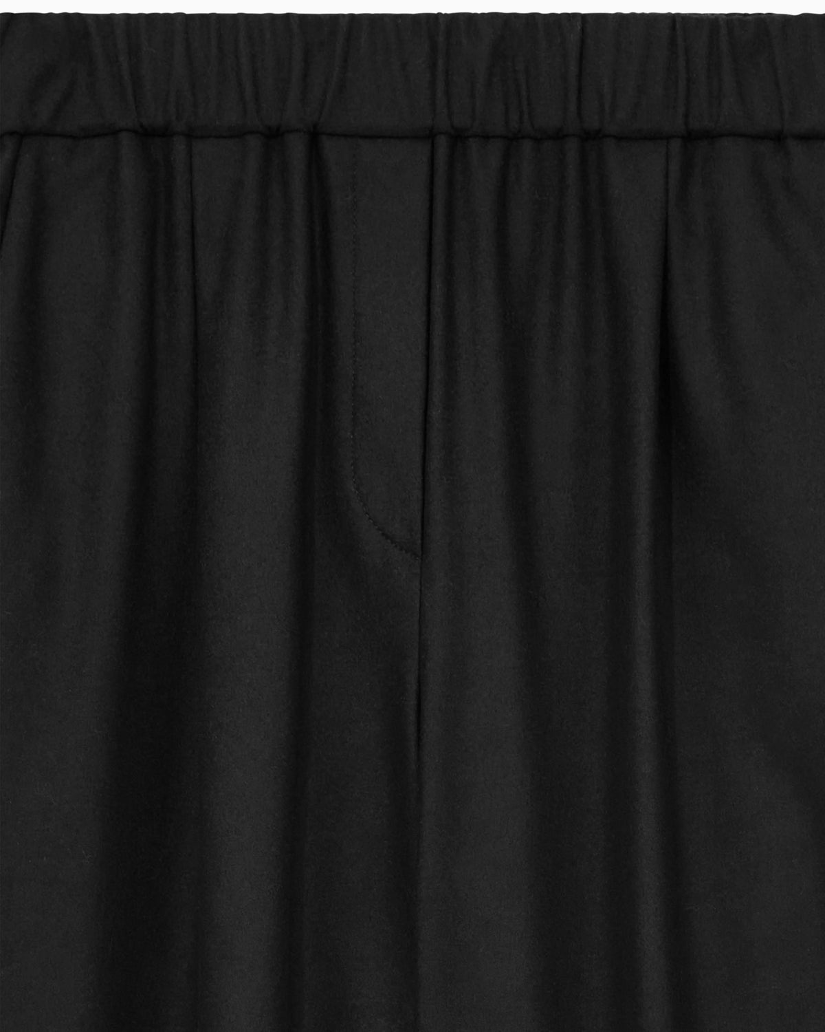 Regular fit pull-on trousers in wool and cashmere flannel