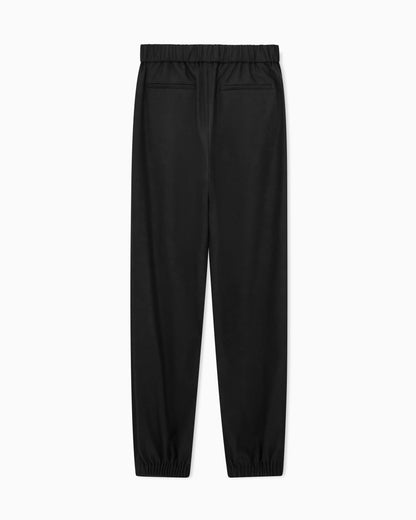 Regular fit pull-on trousers in wool and cashmere flannel
