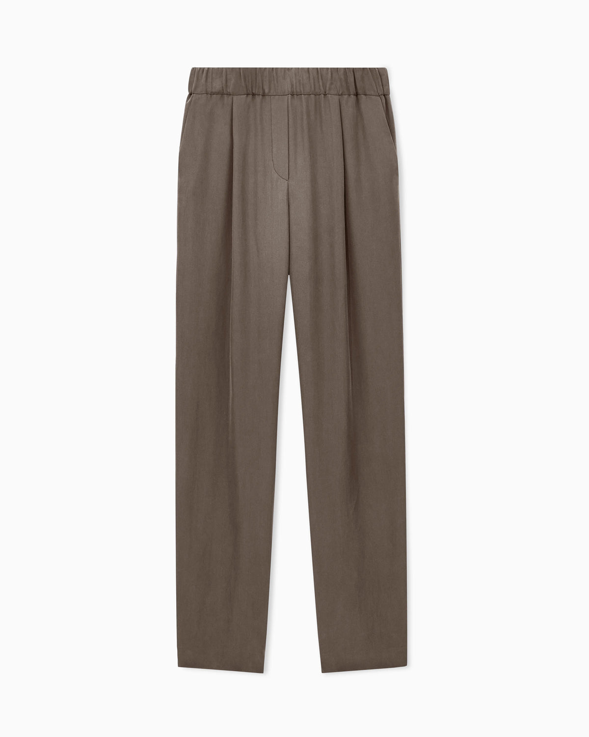 Trousers regular fit washed silk with elasticated hem
