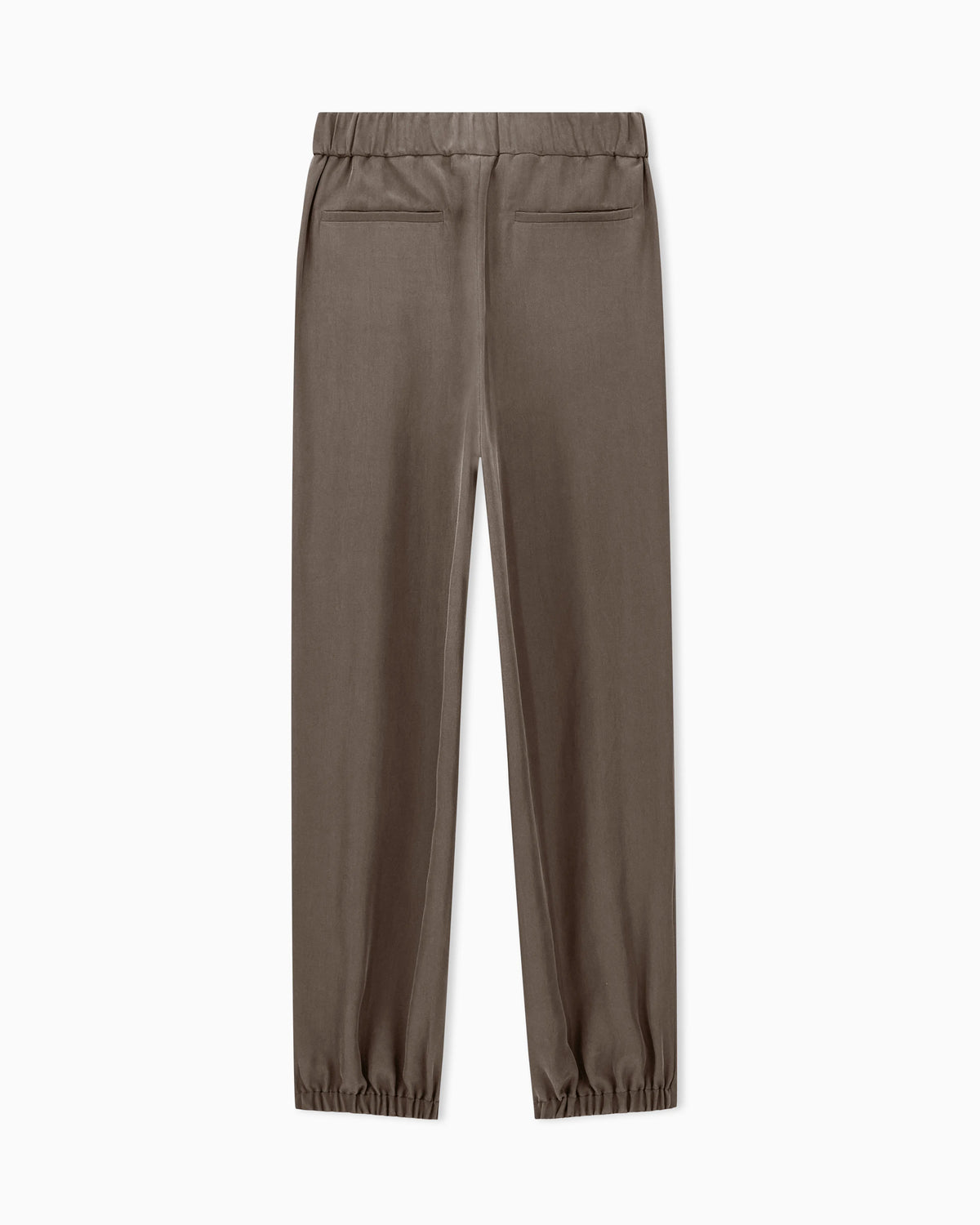 Trousers regular fit washed silk with elasticated hem