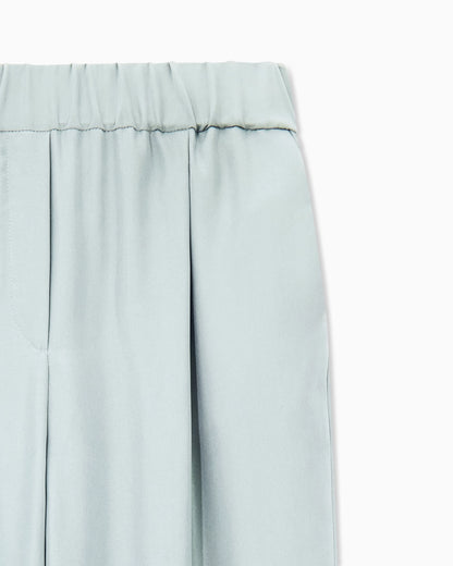 Trousers regular fit washed silk with elasticated hem