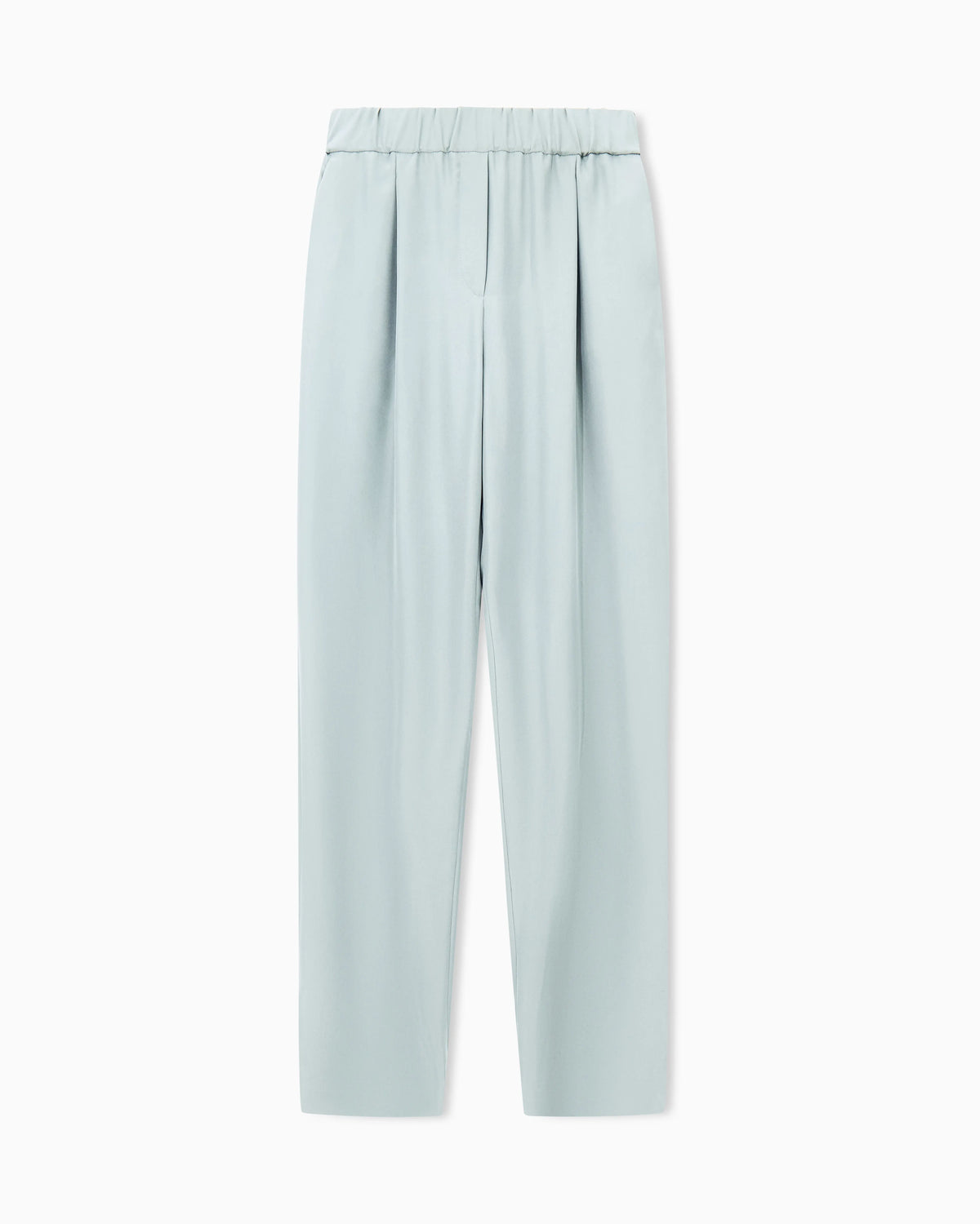 Trousers regular fit washed silk with elasticated hem