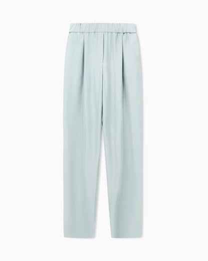 Trousers regular fit washed silk with elasticated hem