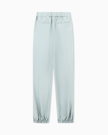 Trousers regular fit washed silk with elasticated hem