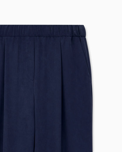 Trousers regular fit washed silk with elasticated hem