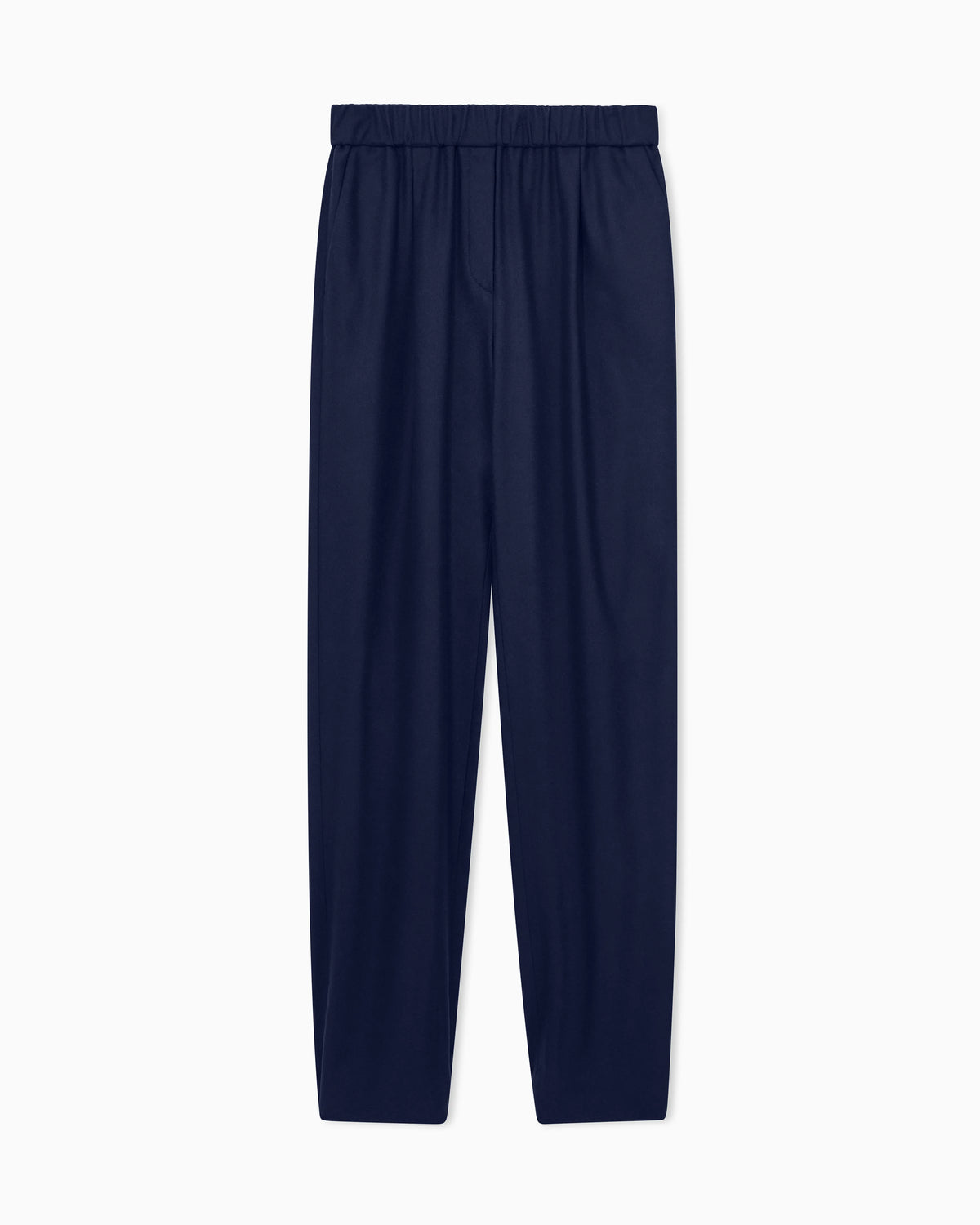 Trousers regular fit washed silk with elasticated hem