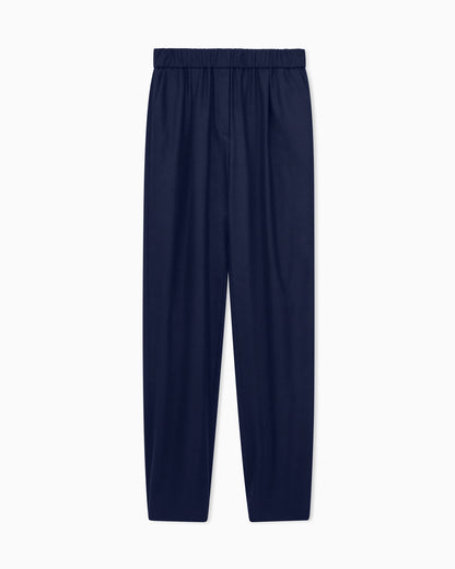 Trousers regular fit washed silk with elasticated hem