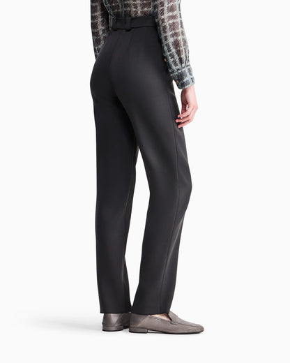Straight trousers in double stretch virgin wool