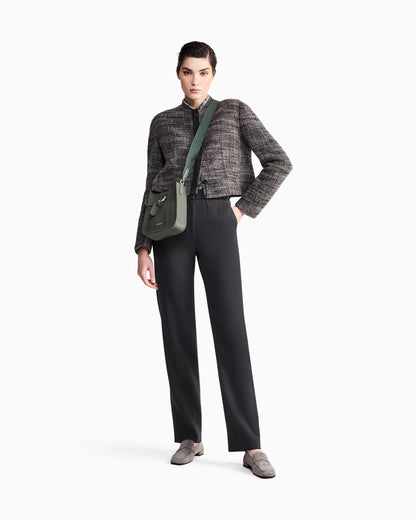 Straight trousers in double stretch virgin wool