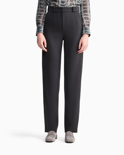 Straight trousers in double stretch virgin wool