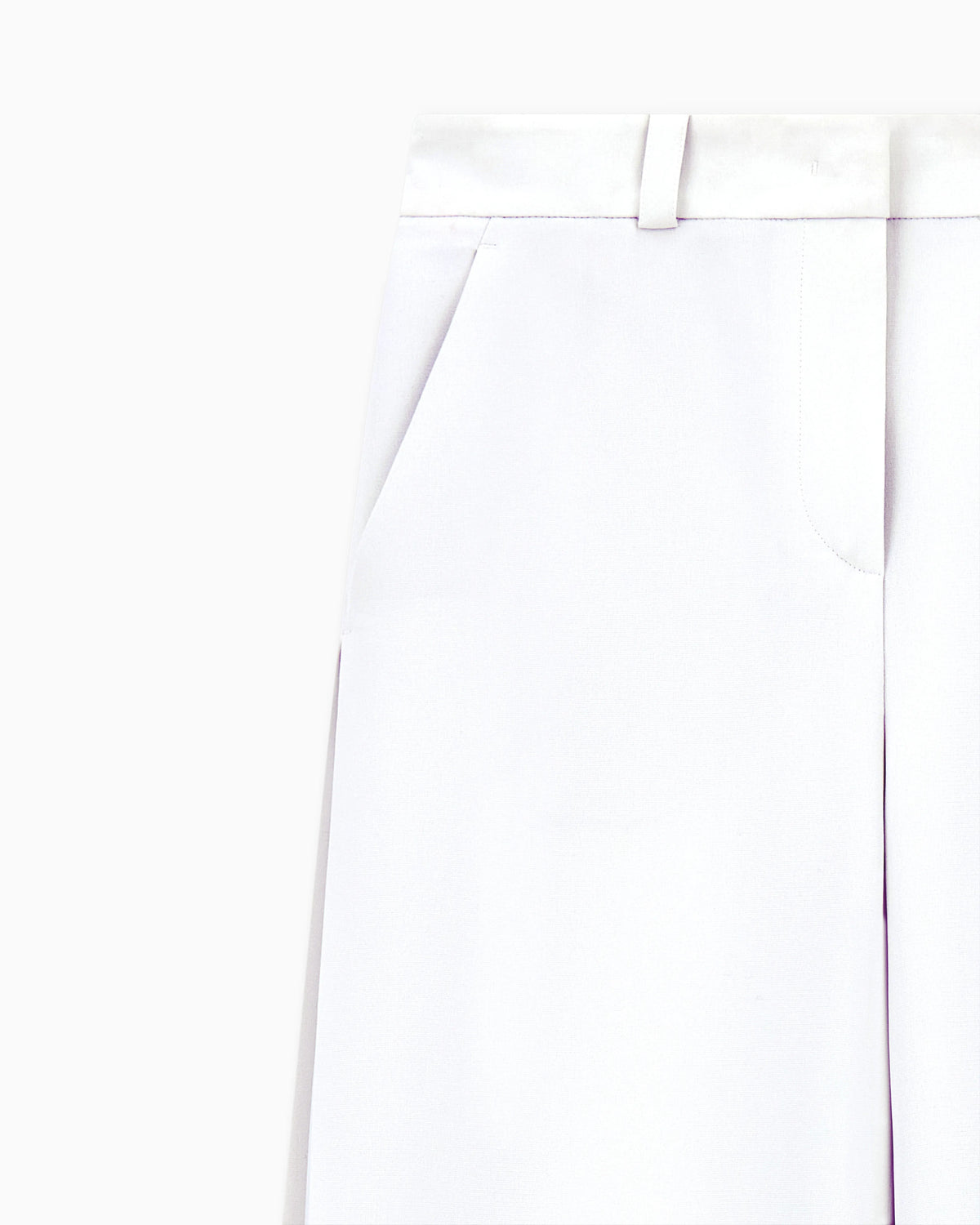 Flat front trousers in silk cady with a hidden side pleat