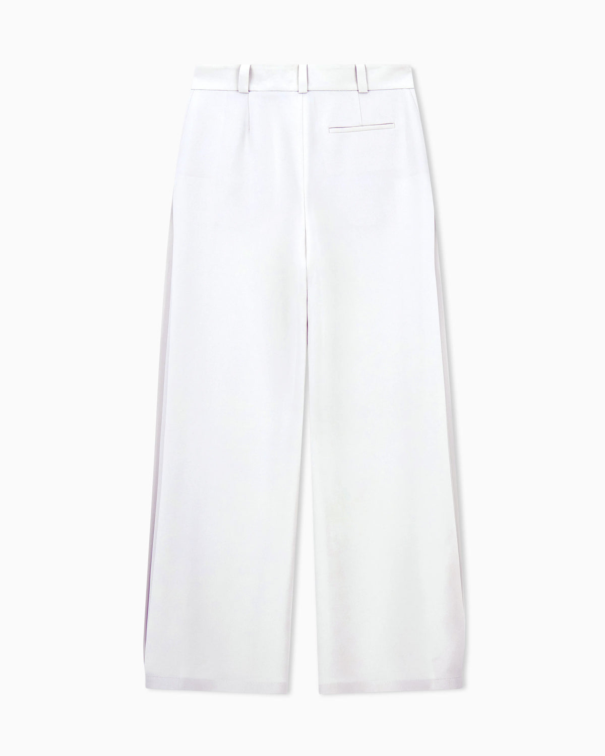 Flat front trousers in silk cady with a hidden side pleat