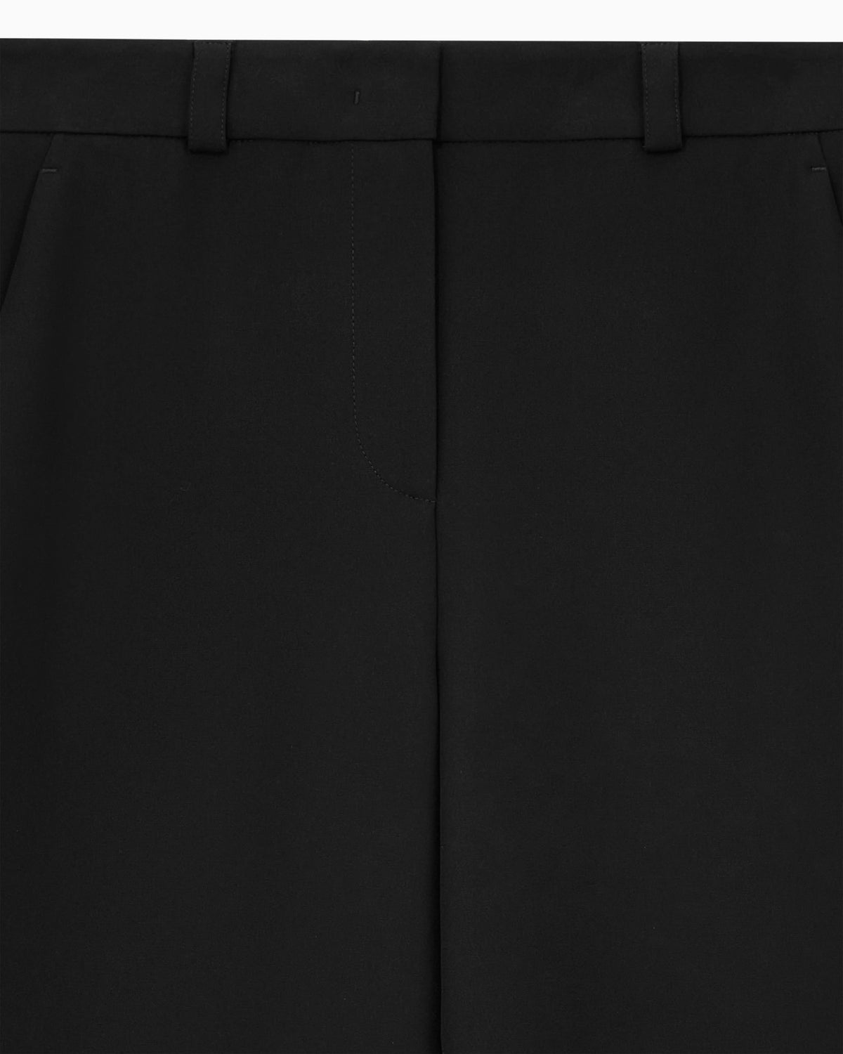 Flat front trousers in silk cady with a hidden side pleat